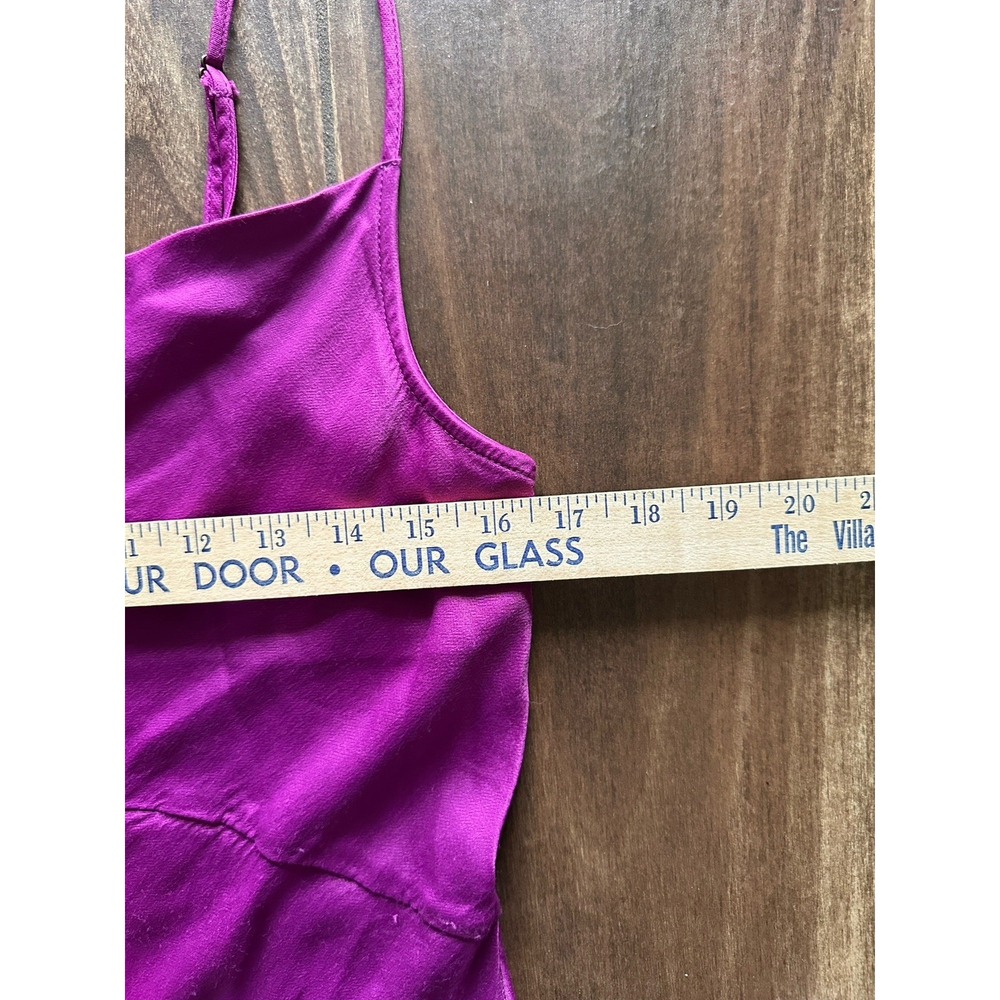 Anthropologie Magenta Satin Cowl Neck Midi Slip Dress Magenta Purple Size M - Picture 5 of 9